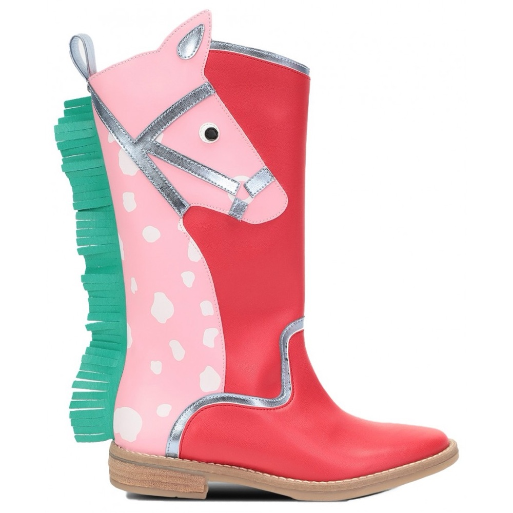 Stella McCartney Kid girl horse patch high boots